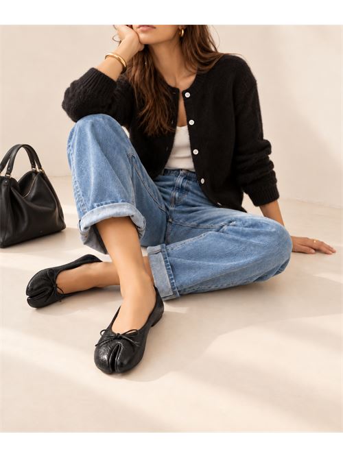 Ballerina Tabi in pelle crack nera IL LACCIO | 5462CRAKNERO